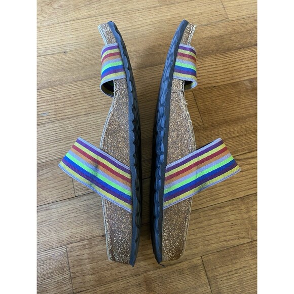 Birki’s X Birkenstock Curacao II Stretch Rainbow Sandal Size M 8 W 10 Slide Vaca - Picture 4 of 10